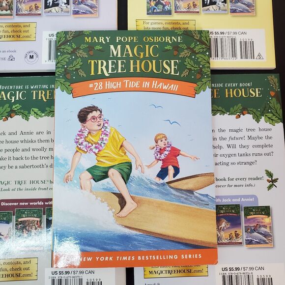 5 Magic Tree House Lot Paperback Books Mary Pope Osborne 5, 6, 7, 8, 28 - Picture 4 of 11